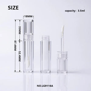Clear Round Lip Gloss Tube | 3.5ml Custom Wand Container