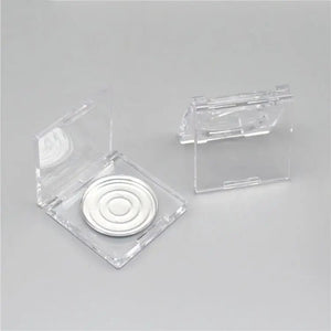 Clear Square Compact with Round Pan | 5g Cosmetic Powder Case - Compacts & Palettes