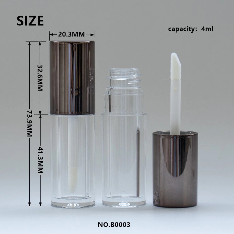 4ml Premium Thick-Wall Clear Plastic Lip Gloss Tube with Custom Logo for Liquid Blusher