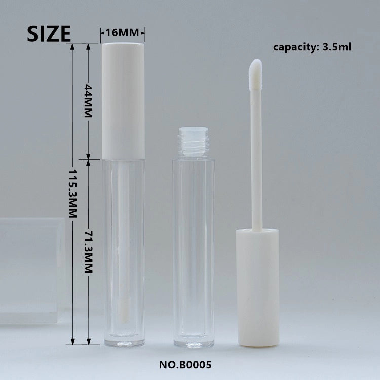 3.5ml Slender Custom OEM Clear Heavy-Wall AS Plastic Lip Gloss Tube with Doe-foot Applicator Wholesale