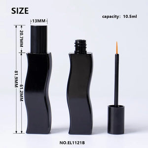 Custom 10.5ml Unique Wave Shape ABS Plastic Eyeliner Tube Empty Cosmetic Packaging