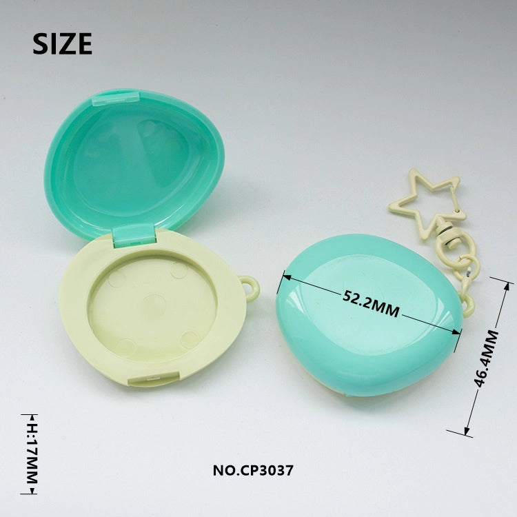52.2mm Novelty Pebble Empty Makeup Compact Featuring a Star Keychain Bag Charm for Viral Beauty