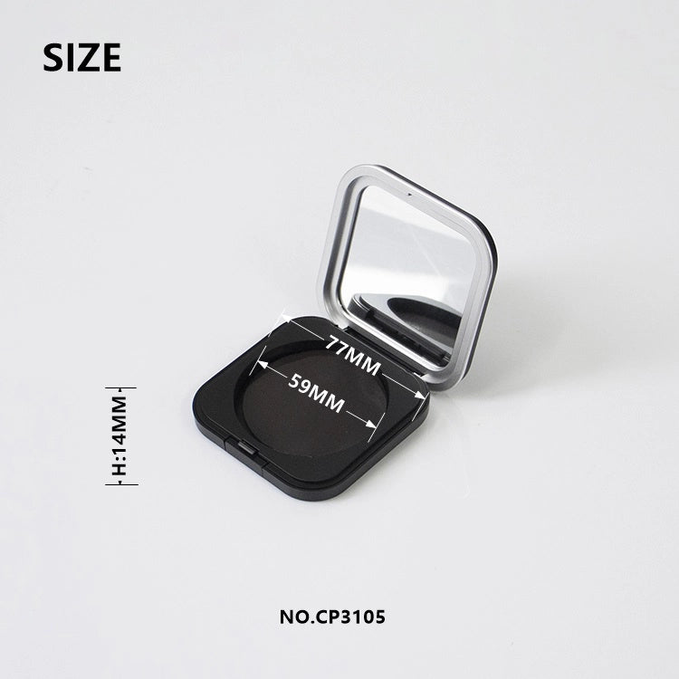 9-13g Ultra-Slim Squircle Compact Case with Silver Electroplated Bezel and High-Definition Mirror
