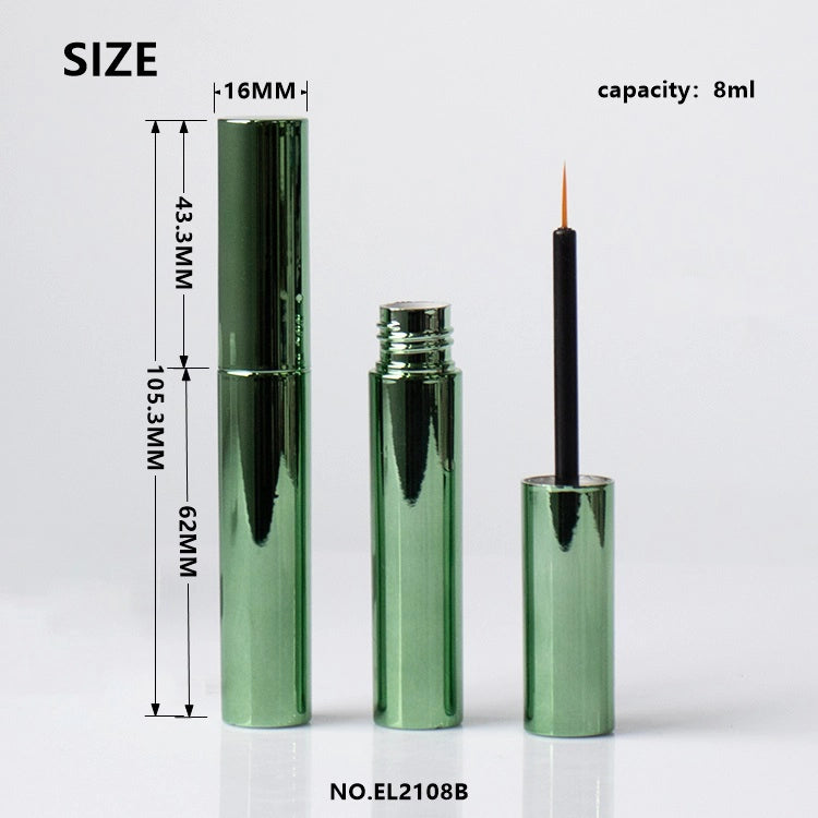 8ml Electroplated Green Eyeliner Tube Wholesale Shiny Metallic Lash Growth Container