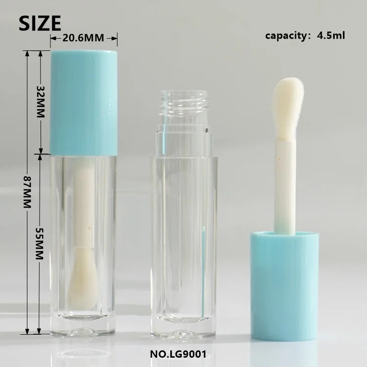 Custom 4.5ml Round ABS Plastic Lip Gloss Tube Empty Cosmetic Packaging Container