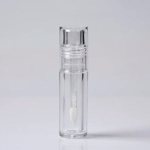Custom 3ml Clear AS Plastic Round Lip Gloss Tube Empty Cosmetic Container with Wand