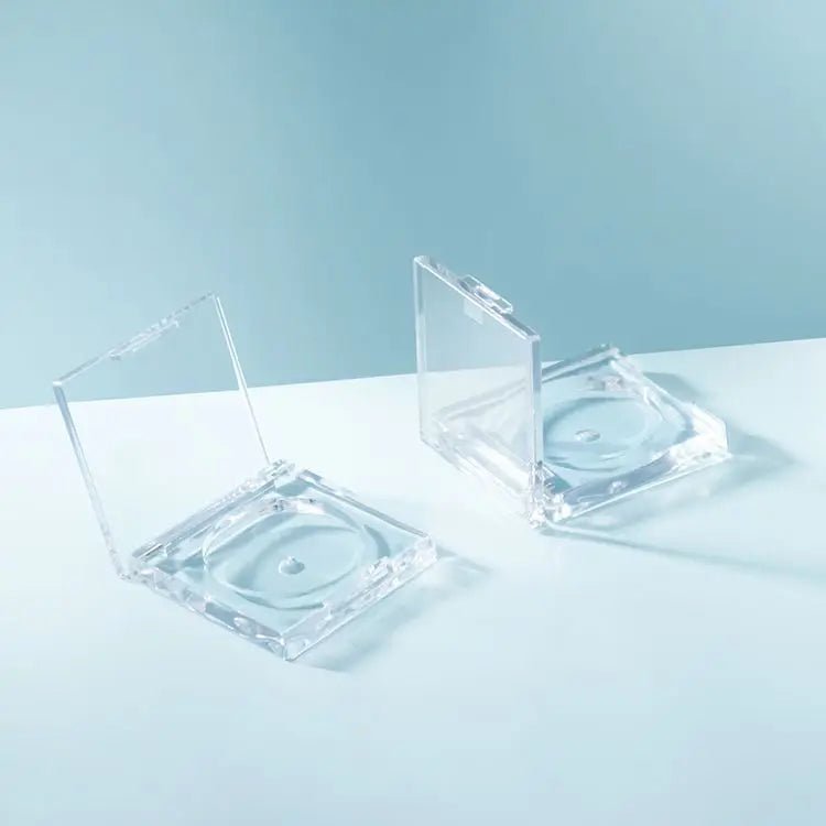Slim Transparent Square Compact Case | Single Pan Eyeshadow Box - Compacts & Palettes