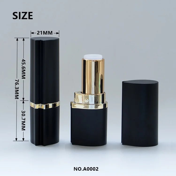 Unique Irregular Shaped Black Lipstick Tube Container for Premium Cosmetics - Lipstick