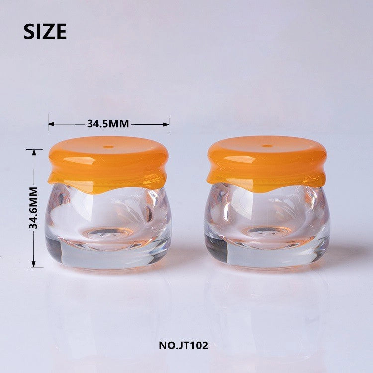 6g Luxury Faux Glass AS Cosmetic Jar with Honey Drip Cap - High Transparency Sample Container for Lip Balm