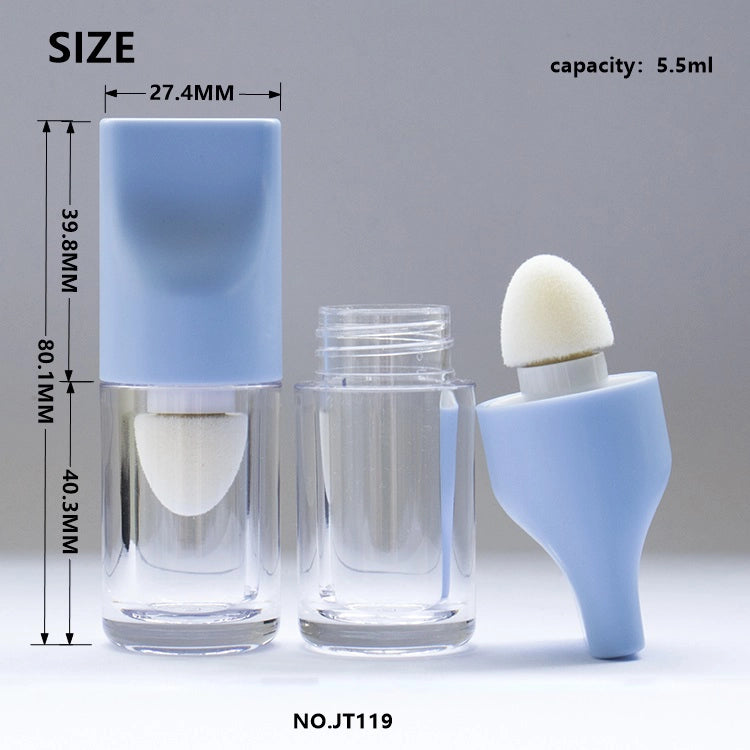5.5ml Premium Clear Thick-Wall Lip Oil Bottle with Oversized Jumbo Applicator and Matte Grip Cap