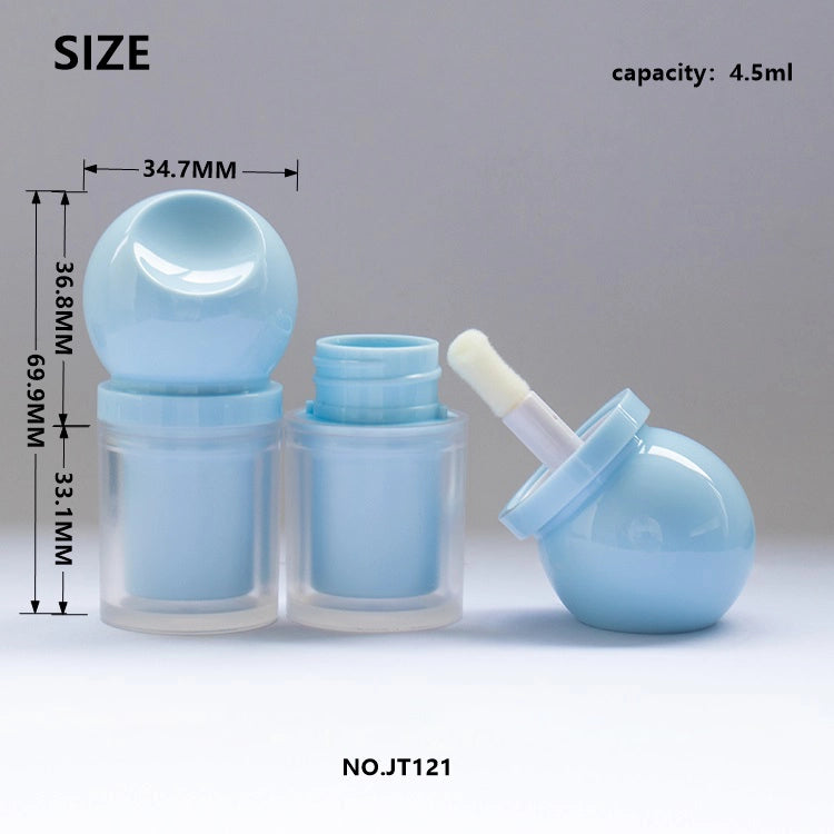 4.5ml Premium Thick-Wall Lip Gloss Bottle with Ergonomic Spherical Cap and Big Doe Foot Applicator