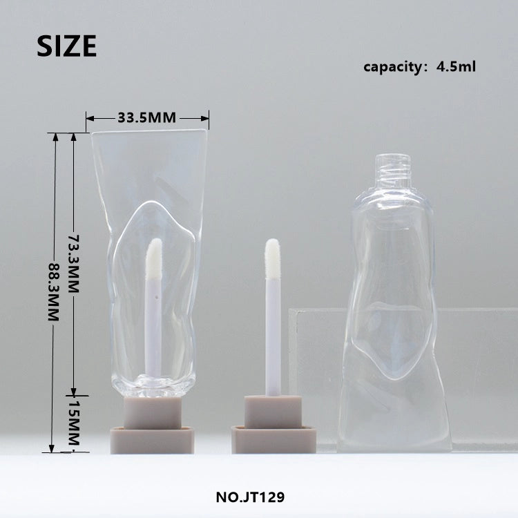 4.5ml Unique Squeezed Toothpaste Shape Clear Lip Gloss Bottle Injection Blow Molding Cosmetic Tube