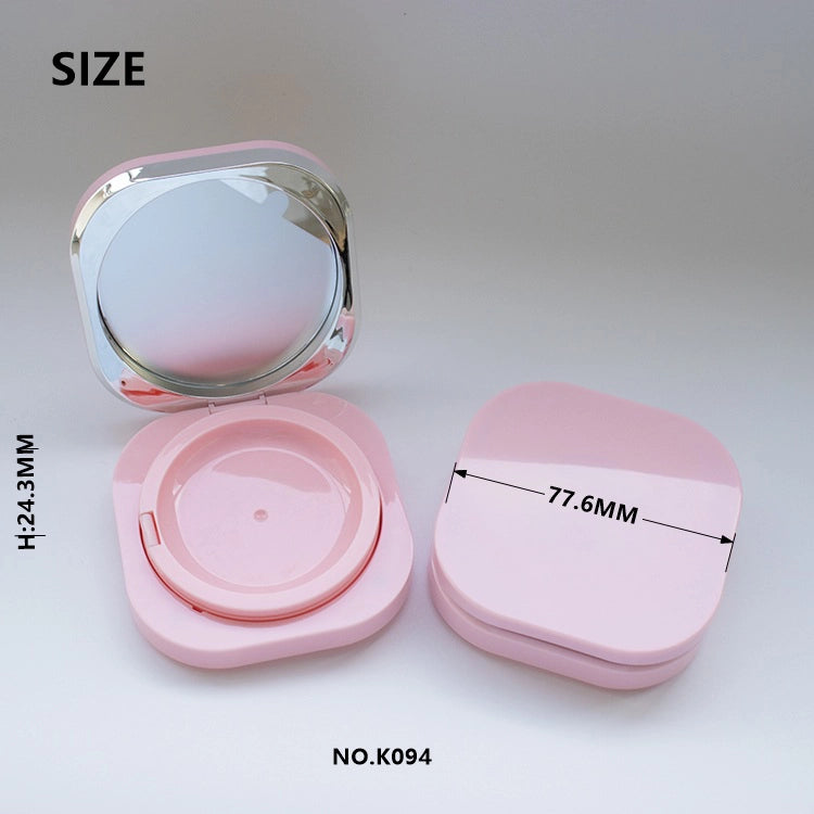 Pastel Pink Monochrome Squircle Empty Cushion Compact with Mirror for Gen-Z Clean Beauty Brands