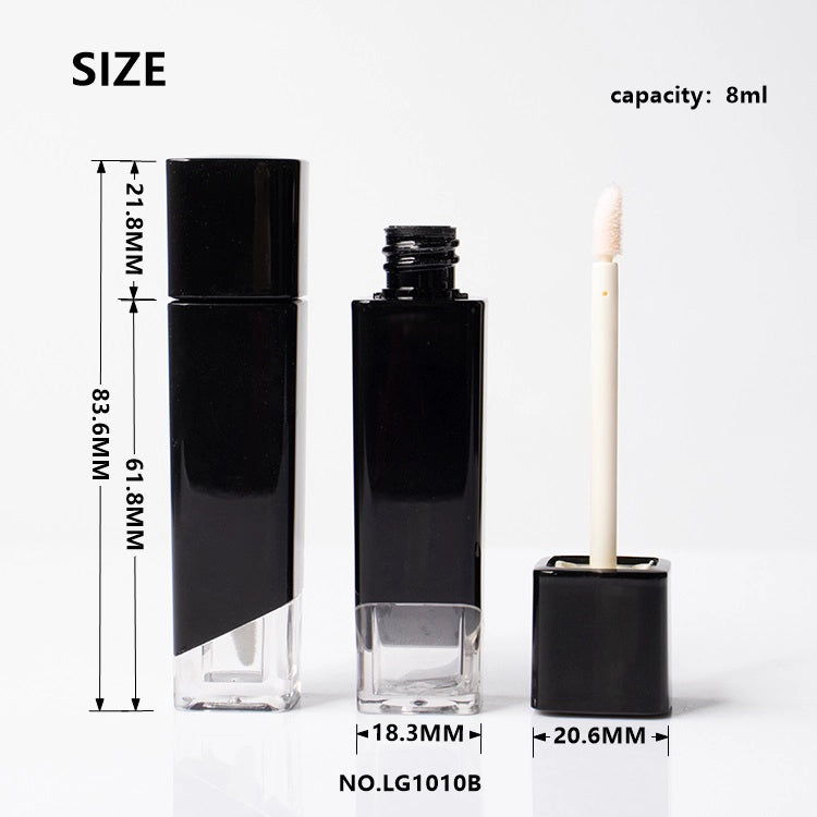 8ml High Capacity Square Lip Gloss Tube with Slanted Color-Break Design and Thick Wall Base|Wholesale