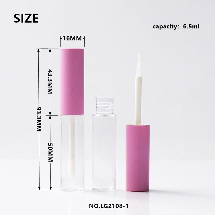 6.5ml Matte Pink Lip Gloss Tube Wholesale Clear Cosmetic Container with Soft Touch Cap for Lip Oil