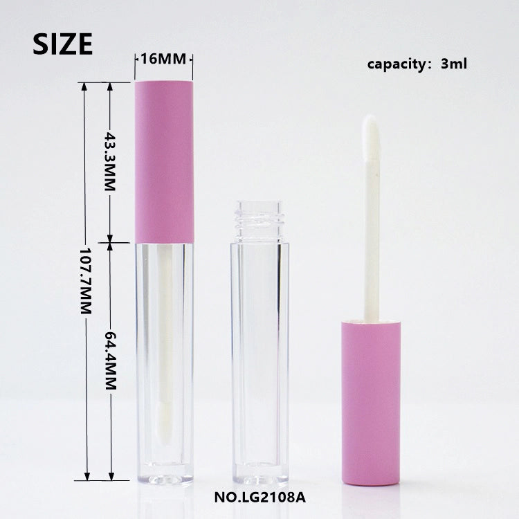 3ml Luxury Heavy Wall Lip Gloss Tube Wholesale | Matte Pink Cap High-Clarity Container