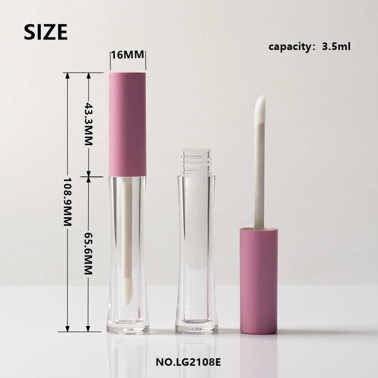 3.5ml Premium Flared Base Lip Gloss Tube with Matte Pink Soft Touch Cap for Luxury Serum Packaging