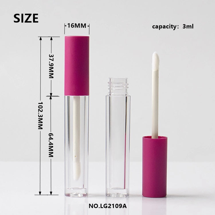 3ml Heavy Wall Lip Gloss Tube with Thick Bottom Crystal Effect Slim Packaging for High-End Lip Oil