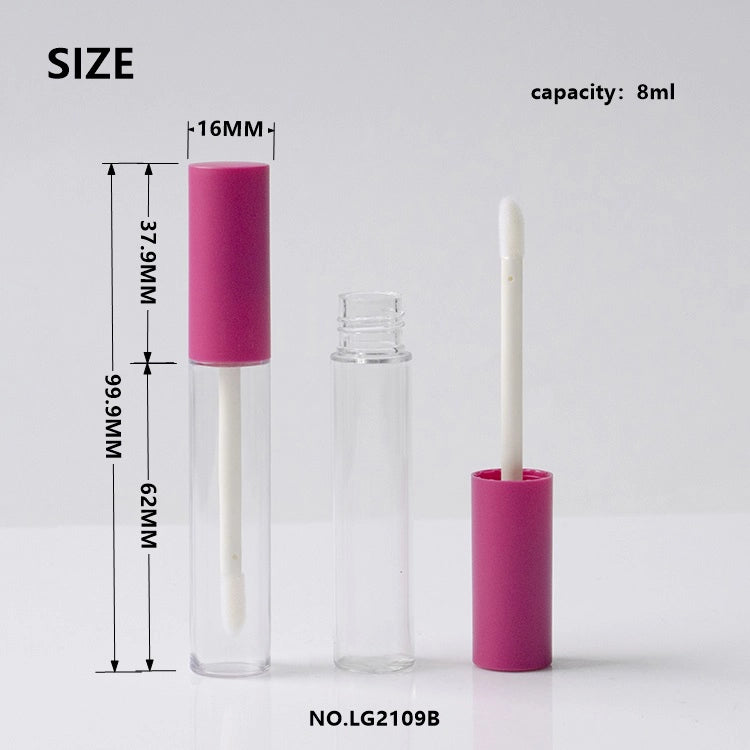 8ml Slim Lip Gloss Tube with Injection Blow Molded Clear Bottle 16mm Elegant Cosmetic Packaging
