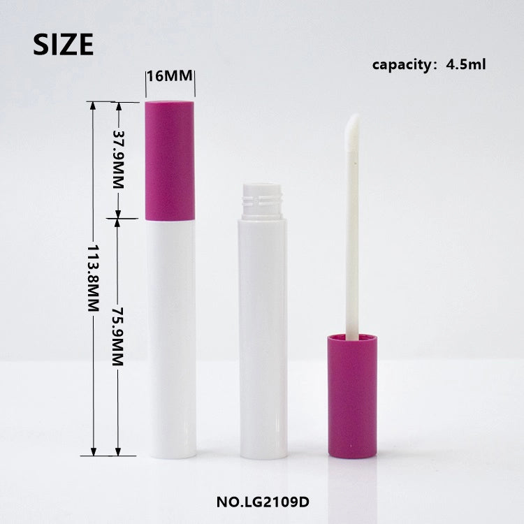 4.5ml Ultra-Slim Opaque White Lip Gloss Tube with Ceramic Texture Heavy Wall Light Shielding Design