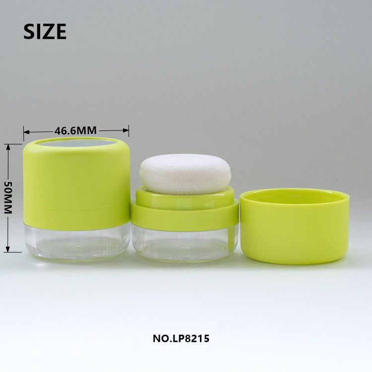 Mushroom Head Loose Powder Case with Mirror & Puff ABS Cosmetic Compact Packaging