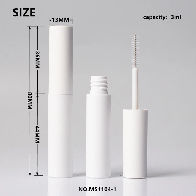 3ml/4ml Mini Matte White Serum Tube with Precision Spoolie for Eyelash Growth and Brow Gel Samples