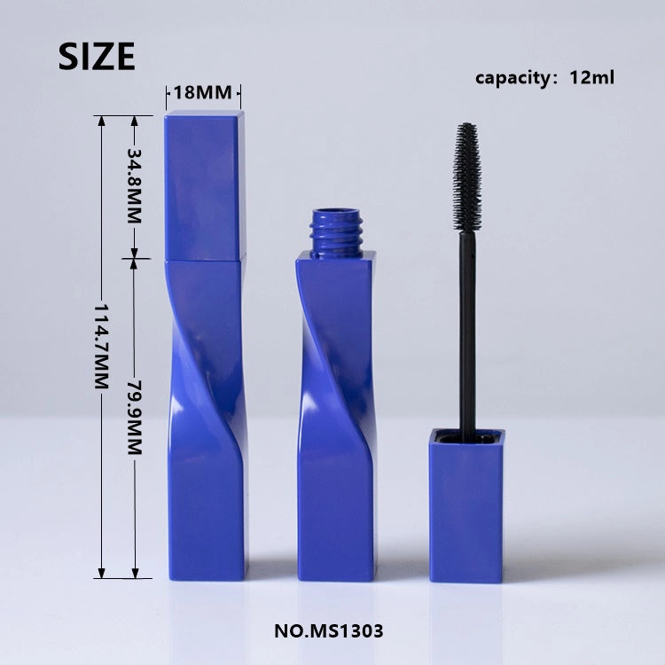12ml Empty Mascara Tube with Unique Twisted Square Design, High-Capacity EBM Packaging
