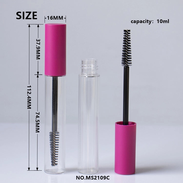 10ml High Capacity Slim Mascara Tube with Injection Blow Molded Bottle 16mm Square Packaging