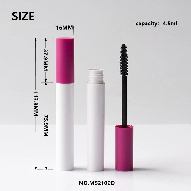 4.5ml Opaque White Mascara Tube with Light Shielding Design Ceramic Texture Matte Rose Red Cap