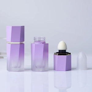 Custom 7ml Hexagon Shape AS Plastic Lip Gloss Tube Empty Container For Cosmetic Packaging
