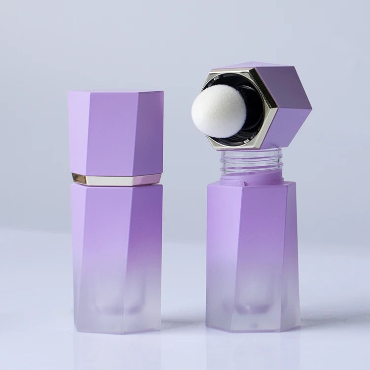 Custom 7ml Hexagon Shape AS Plastic Lip Gloss Tube Empty Container For Cosmetic Packaging