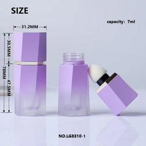 Custom 7ml Hexagon Shape AS Plastic Lip Gloss Tube Empty Container For Cosmetic Packaging