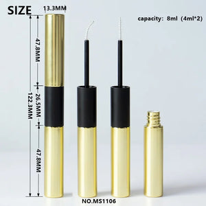 Dual Ended 2-in-1 Empty Mascara Tube Custom Color ABS PETG Cosmetic Packaging Wholesale