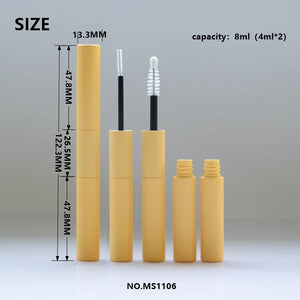 Dual Ended 2-in-1 Empty Mascara Tube Custom Color ABS PETG Cosmetic Packaging Wholesale