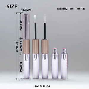Dual Ended 2-in-1 Empty Mascara Tube Custom Color ABS PETG Cosmetic Packaging Wholesale
