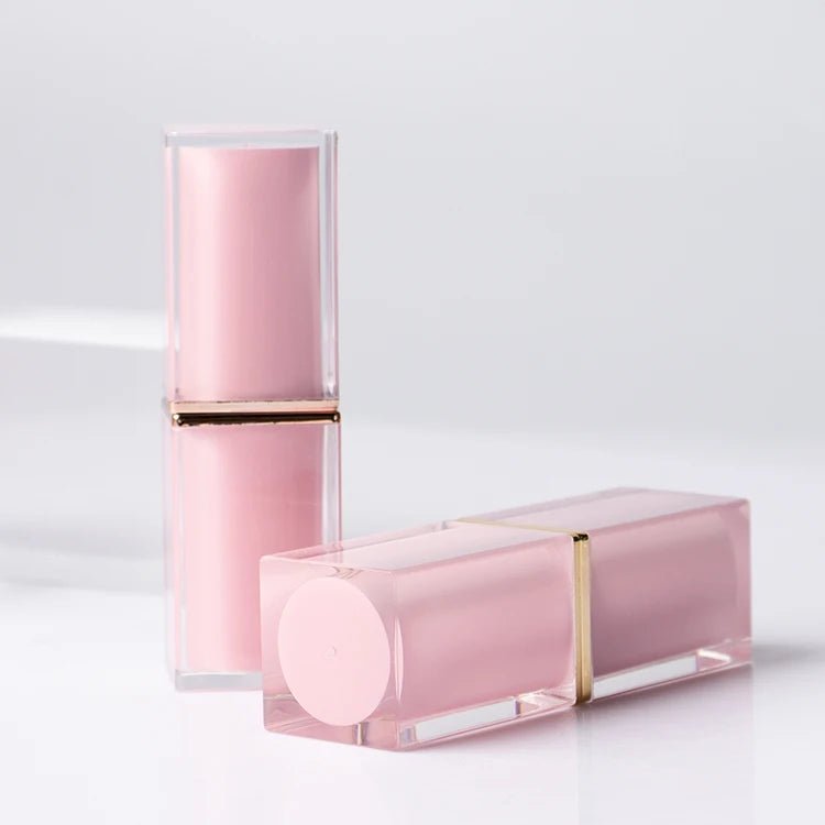 Pink Cap Lip Gloss Tube with Big Wand Applicator for Lip Oil - Lipstick