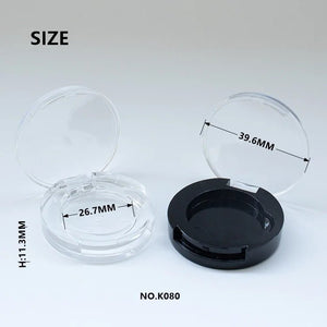 Small Round Clear Eyeshadow Compact | Mini Single Pan Case - Compacts & Palettes