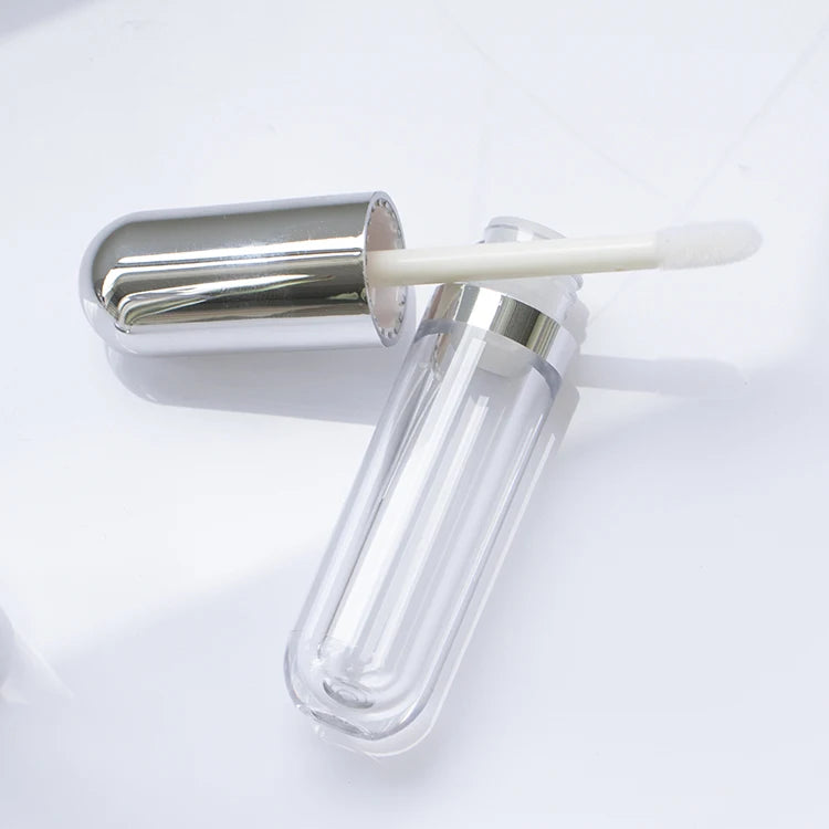 Custom 3ml Clear AS Plastic Round Lip Gloss Tube Empty Cosmetic Container with Wand