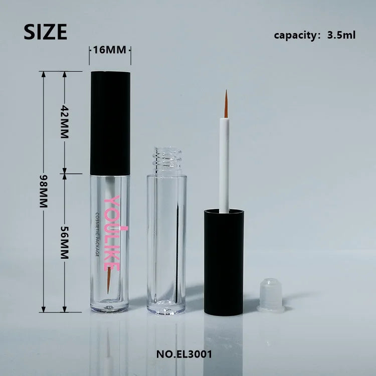 Custom 3.5ml Simple Tall Thin ABS Plastic Eyeliner Tube Empty Cosmetic Packaging Container