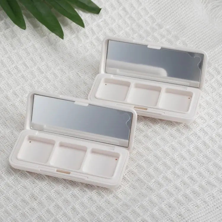 Square 3 - Pan Makeup Compact | Custom White ABS Trio Palette - Compacts & Palettes