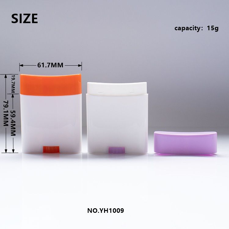 15g Premium Flat Twist-Up Empty Stick Tubes with Custom Colored Caps for Sunscreen & Solid Balm