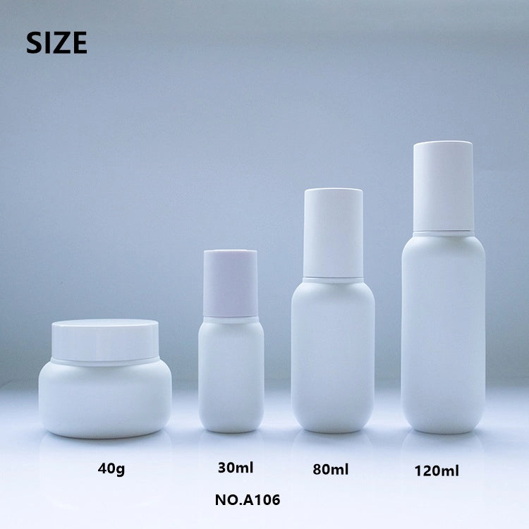 Rounded Cylinder Skincare Dropper Bottle and Double Wall Cream Jar Set for Dermatological Care