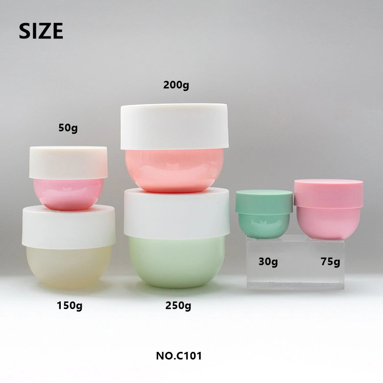 Macaroon Curved Empty Cosmetic Cream Jar with Tiered Overlapping Lid for Luxury Face Moisturizer