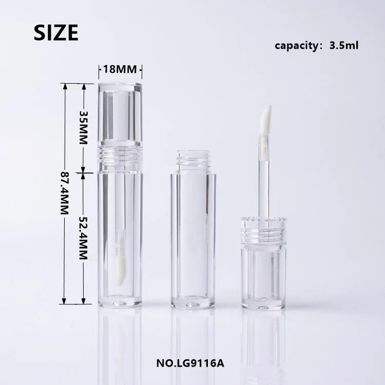 Clear Round Lip Gloss Tube | 3.5ml Custom Wand Container