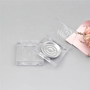 Clear Square Compact with Round Pan | 5g Cosmetic Powder Case - Compacts & Palettes