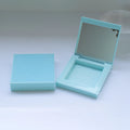 77.7mm Geometric Square Sky Blue Empty Makeup Palette with 8.2mm Deep Pan for Cream Foundation