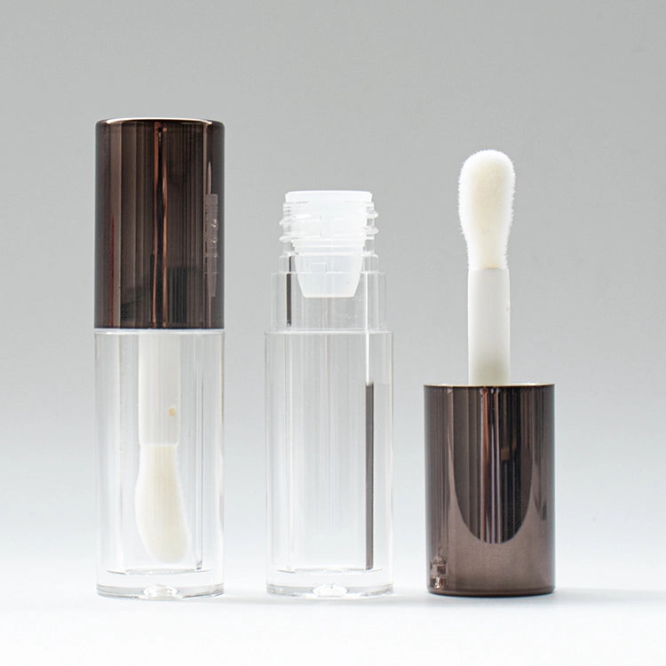 4ml Thick-Wall Empty Lip Gloss Tube with Oversized Doe-Foot Brush for Liquid Blusher & Lip Oil