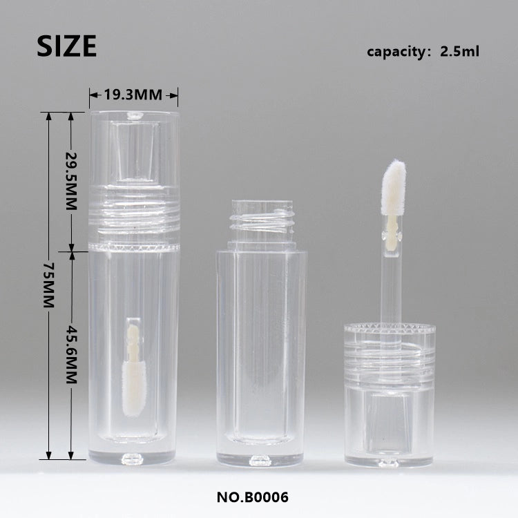 2.5ml Mini Clear Thick-Wall Empty Plastic Lip Gloss Tubes with Custom Logo for Private Label Brands