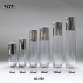 Sleek Cylindrical Empty Airless Pump Bottle Set with Clear Dust Cap for Active Skincare Serums