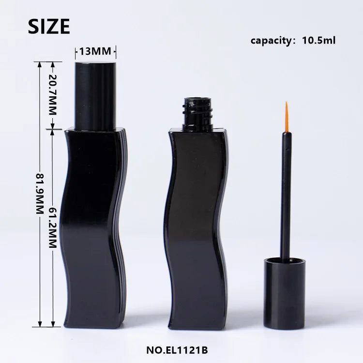 Custom 10.5ml Unique Wave Shape ABS Plastic Eyeliner Tube Empty Cosmetic Packaging